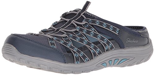 Skechers Women's Reggae Fest-Marlin-Fisherman Open Back Mule Relaxed Fit & A/C Memory Foam Water Shoe, Navy, 9 M US