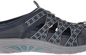 Skechers Women's Reggae Fest-Marlin-Fisherman Open Back Mule Relaxed Fit & A/C Memory Foam Water Shoe, Navy, 9 M US