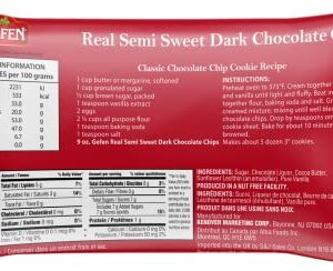 Gefen Vegan Semi Sweet Real Dark Chocolate Chips, Dairy Free 9oz (3 Pack),Nut Free, Lactose Free, Kosher, Great for Baking (9OZ, 3)