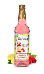jordan's skinny mixes sugar free syrup, meyers lemon raspberry flavor, fruit flavored water enhancer, drink mix for ice tea, lemonade & more, zero calorie flavoring, keto friendly, 25.4 fl oz, 1 pack