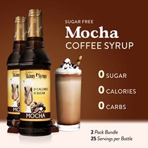 Jordan's Skinny Syrups Sugar Free Coffee Syrup, Mocha Flavor Drink Mix, Zero Calorie Flavoring for Chai Latte, Protein Shake, Food & More, Gluten Free, Keto Friendly, 25.4 Fl Oz, 2 Pack