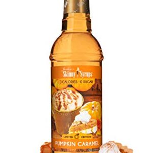 Jordan's Skinny Syrups Coffee Syrup, Pumpkin Caramel Flavor Drink Mix, Zero Calorie Flavoring for Chai Latte, Protein Shake, Food & More, Sugar & Gluten Free, Keto Friendly, 25.4 Fl Oz, 1 Pack