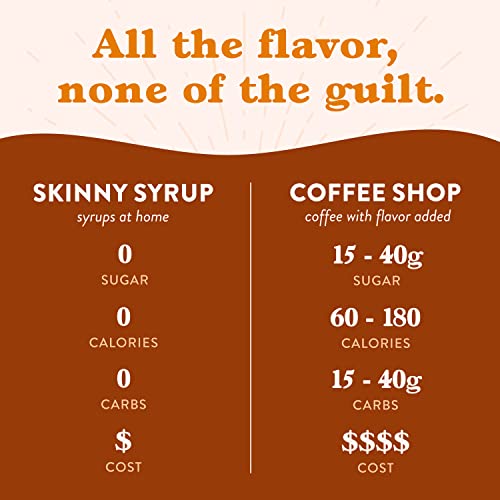 Jordan's Skinny Syrups Coffee Syrup, Pumpkin Caramel Flavor Drink Mix, Zero Calorie Flavoring for Chai Latte, Protein Shake, Food & More, Sugar & Gluten Free, Keto Friendly, 25.4 Fl Oz, 1 Pack