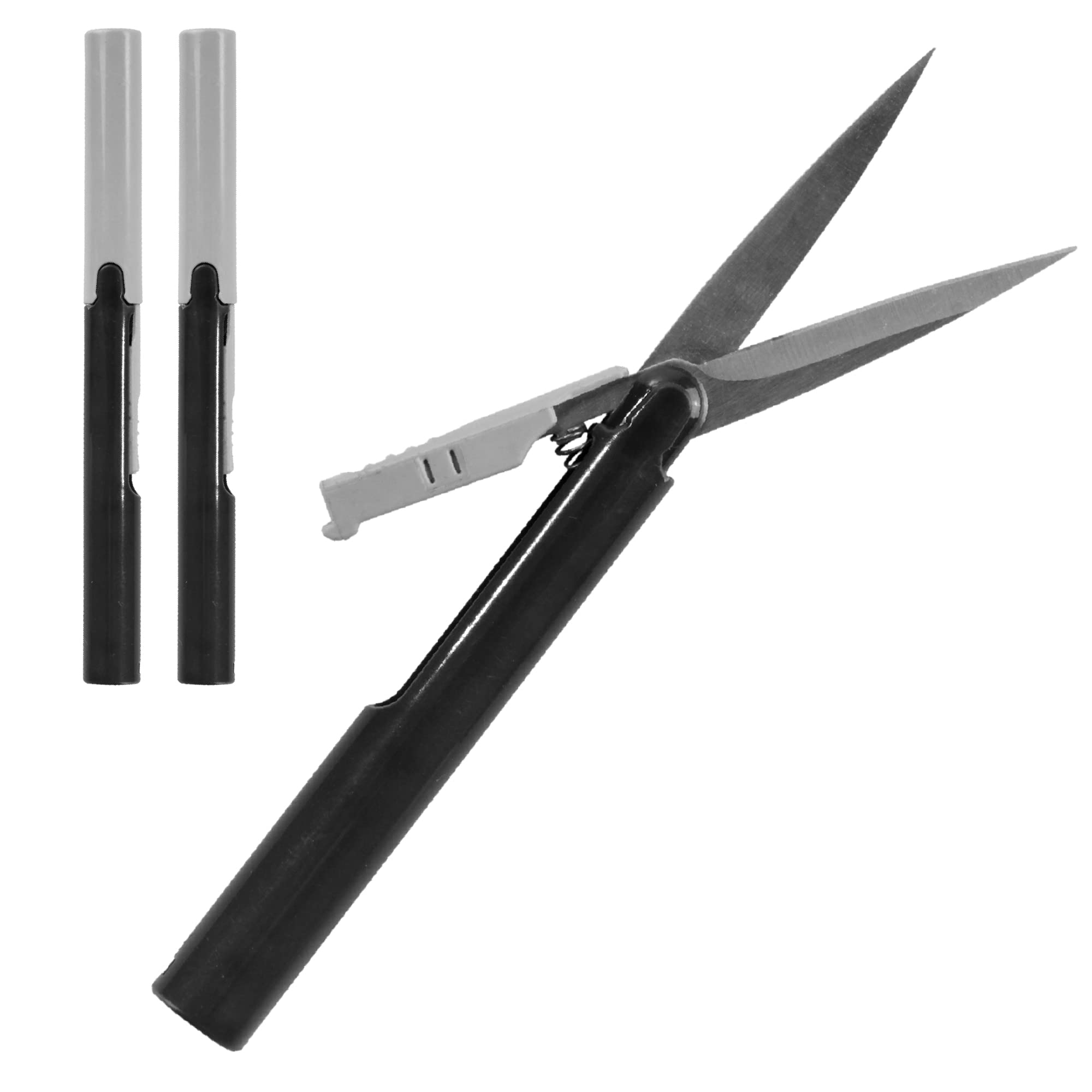 BambooMN Penblade Pen-Style Portable Travel Scissors - Charcoal - 2 Pairs