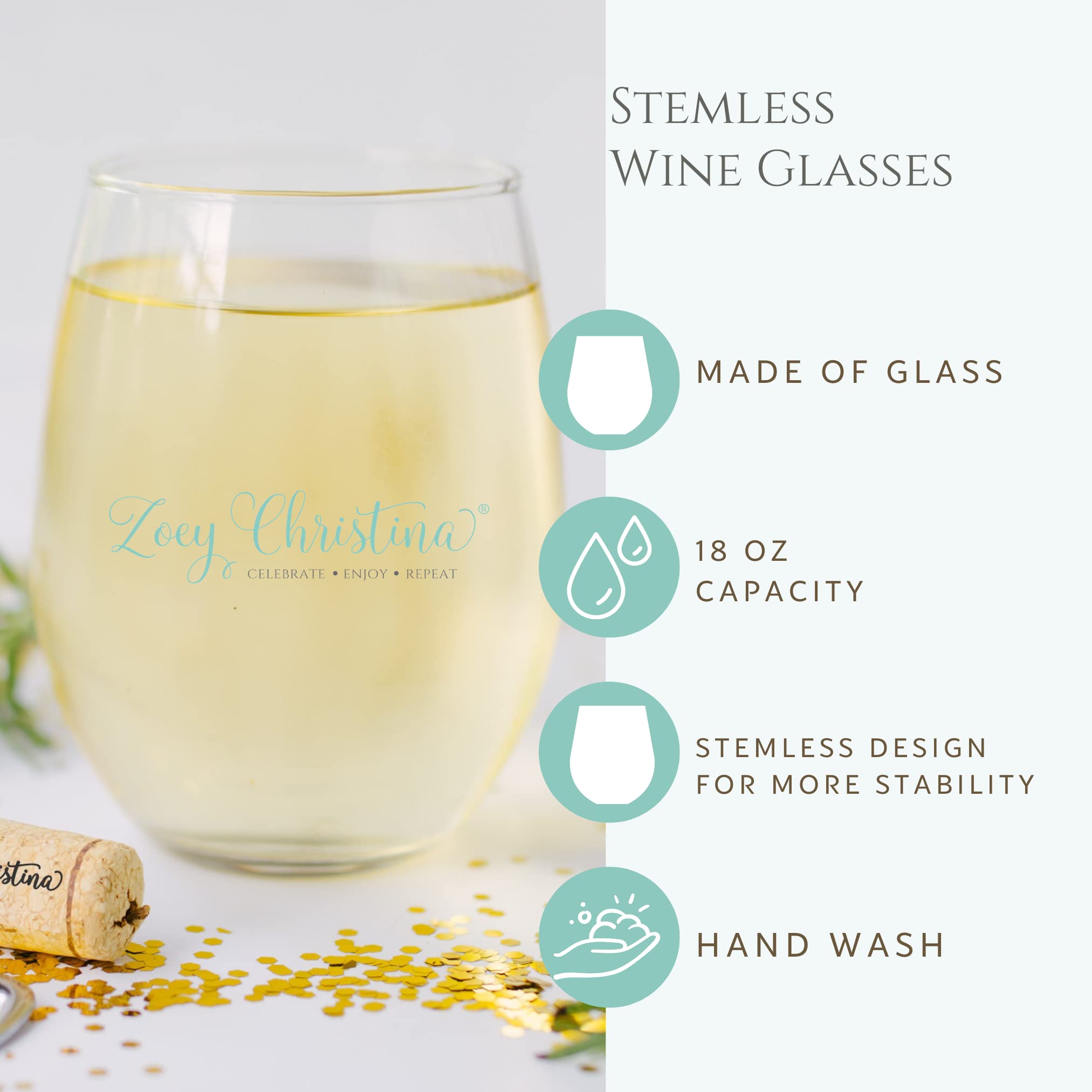 50 and Fabulous Gifts for Women Stemless Wine Glass 50th Birthday Gift for Her 0043