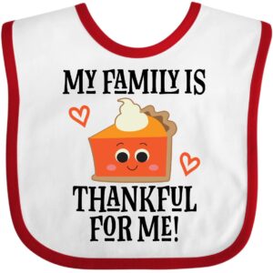 inktastic Thanksgiving Outfit Thankful Family Baby Bib White and Red 2da91