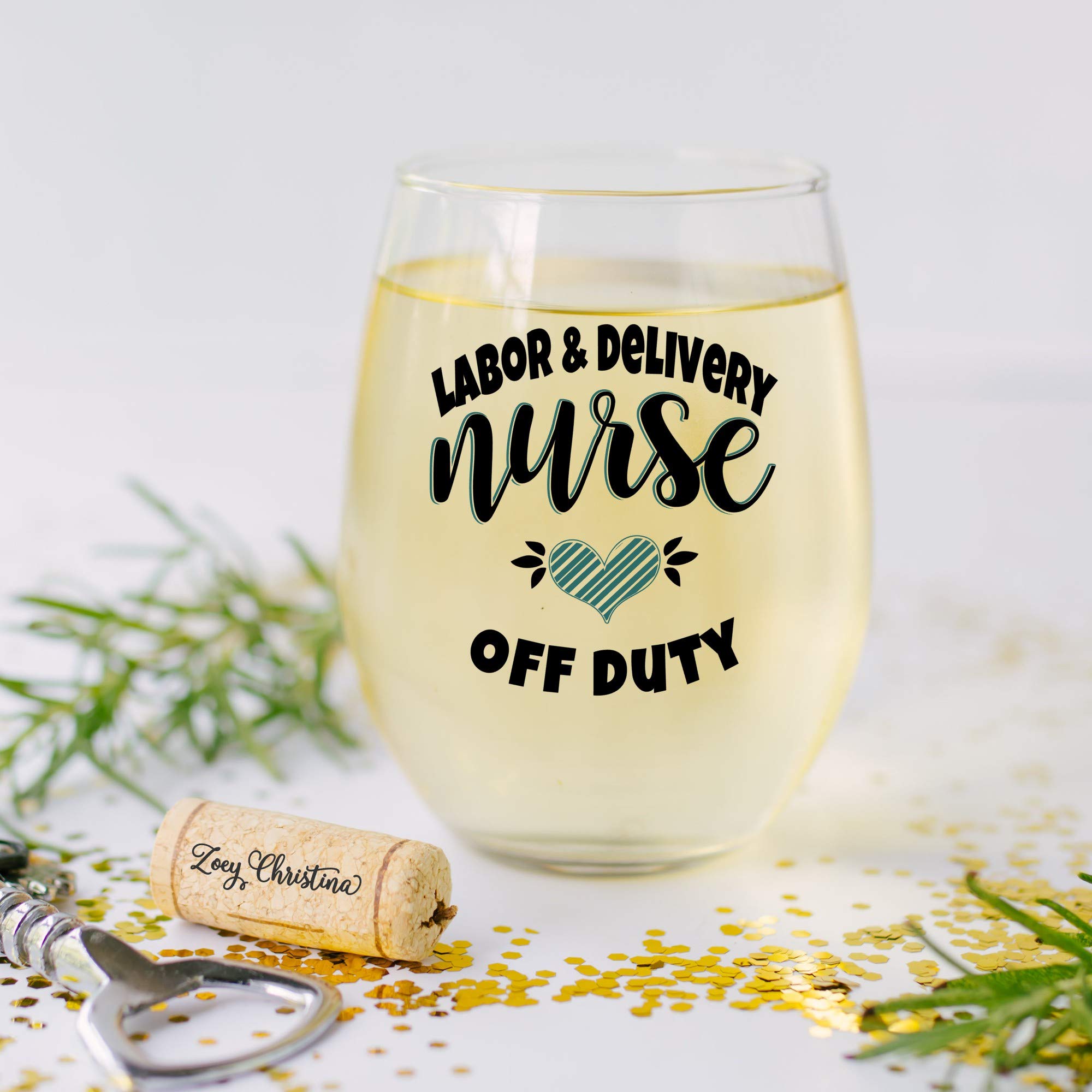 Labor and Delivery Nurse Gifts Funny for Women Wine Glass Thank You Gifts l&d 0047