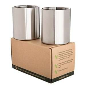 better for your whiskey stainless double walled lowball shatterproof tumbler 13.5 oz set of 2