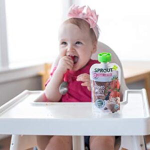 Sprout Organic Baby Food, Stage 2 Pouches, Fruit Veggie & Grain Blend, Mixed Berry Oatmeal, 3.5 Oz Purees (Pack of 6)