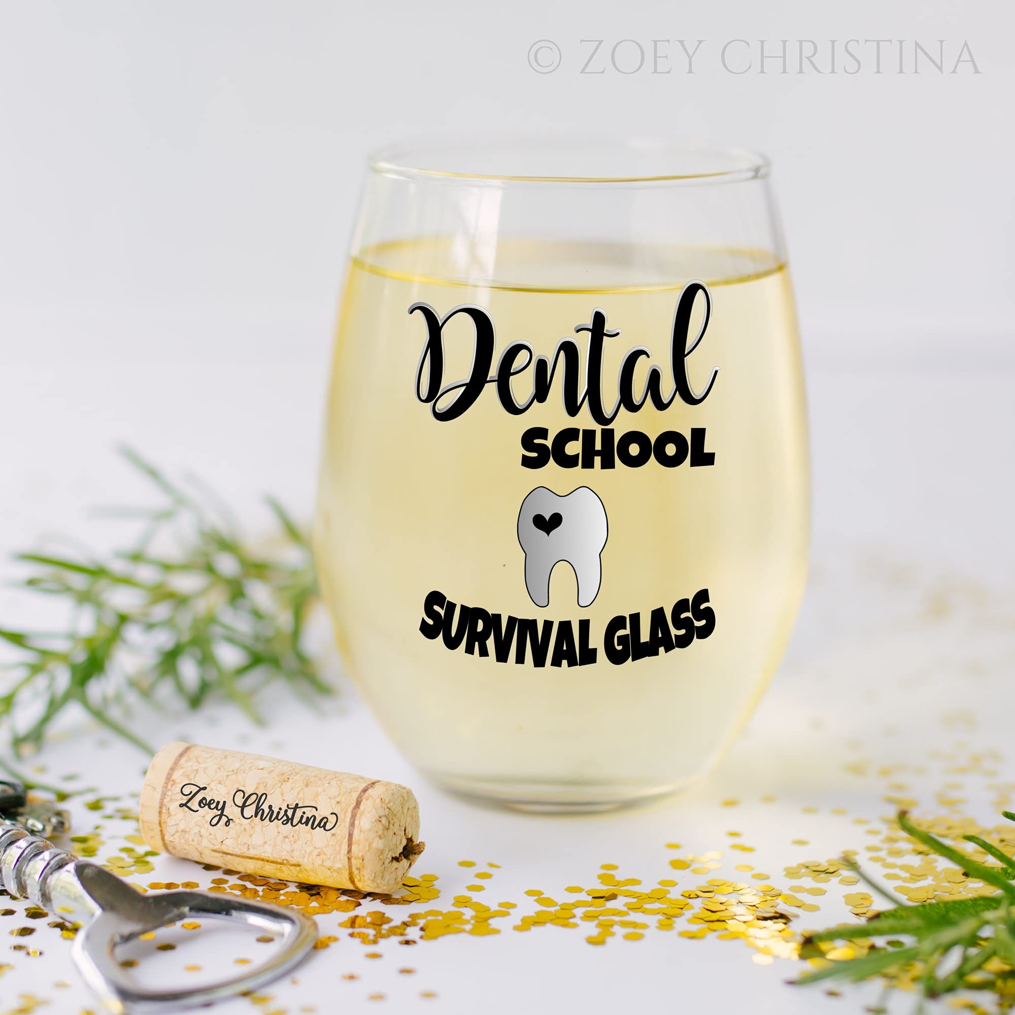 Dental Hygiene School Gifts for Women Stemless Wine Glass for Students 045