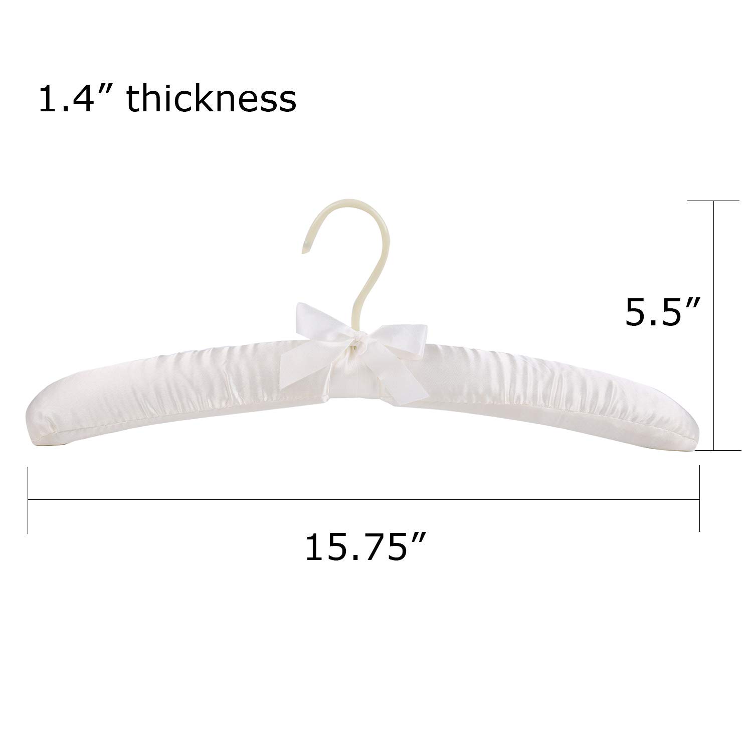 Tosnail 12 Pack Satin Padded Hangers Foam Padded Hangers Dress Hangers - Ivory