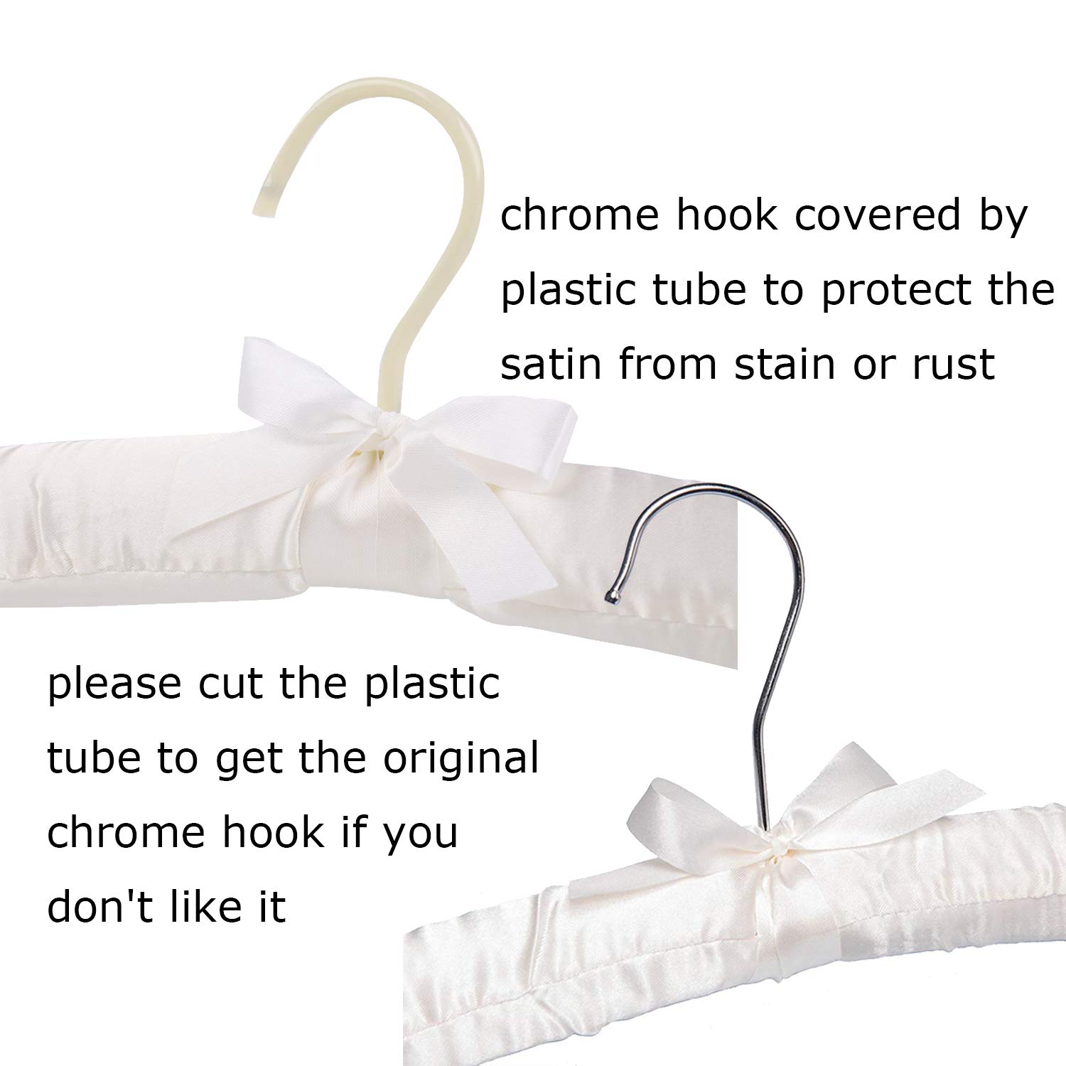 Tosnail 12 Pack Satin Padded Hangers Foam Padded Hangers Dress Hangers - Ivory