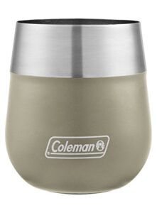 coleman claret vacuum-insulated stainless steel wine glass, 13oz outdoor wine glass for camping, tailgating, beach, picnic & backyard patio