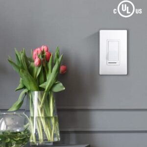 Cloudy Bay in Wall Dimmer Switch for LED Light/CFL/Incandescent,3-Way Single Pole Dimmable Slide,600 Watt max,Cover Plate Included