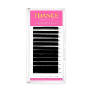 tdance classic lash extensions premium c cc d dd j b l curl 0.03-0.18mm thickness semi permanent volume eyelash extensions professional salon use mixed 10-17mm length in one tray (d-0.05,10-17mm)