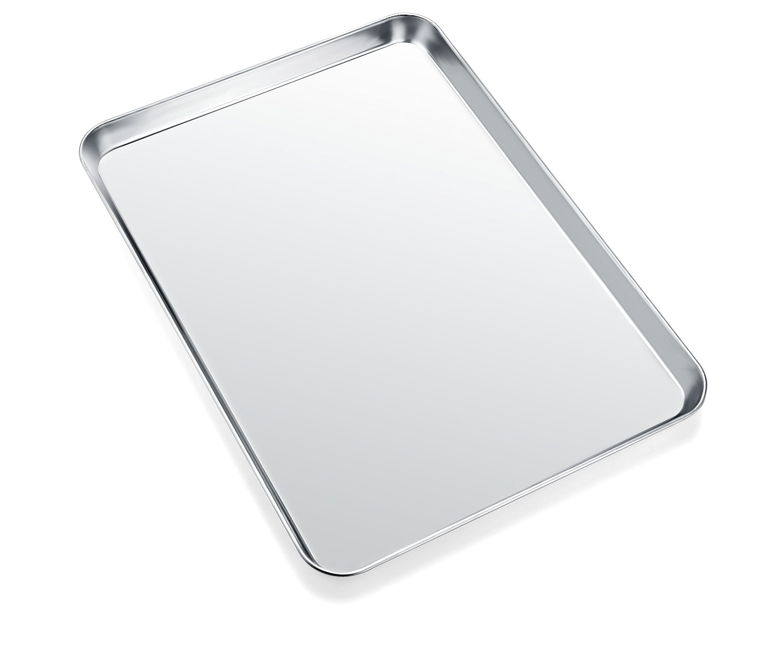 Zacfton Cookie Sheets for Baking, Stainless Steel Baking Sheet Baking Pan Tray - 12.4 x 10 x 1 Inch, Non Toxic & Healthy, Mirror Finish & Easy Clean, Dishwasher Safe & Heavy Duty