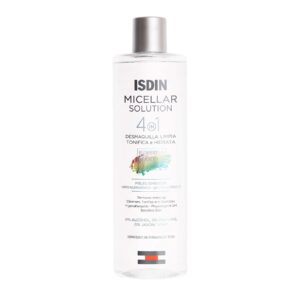 ISDIN Micellar Solution, 4 in 1 Makeup Remover, Cleanser, Hydrating Toner - Suitable for Sensitive Skin, 13.5 Fl. Oz