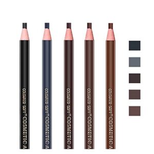 5pcs microblading pencil waterproof eyebrow peel-off pencil pull cord microblading supplies brow lamination pencil set for marking filling outlining eye brow liners in 5 colors