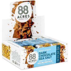 88 acres granola bars | dark chocolate sea salt | gluten free, nut-free oat and seed snack bar | vegan & non gmo | 12 pack