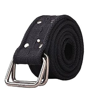 akarmy mens canvas belt, solid color adjustable strap military army combat one size canvas web belt for men/women casual belt black