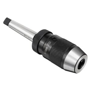 uxcell keyless drill chuck mt2 morse taper mount adjustable 1/32"-1/2" (1mm-13mm) 3-jaw for lathes milling drilling machine
