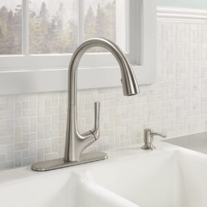 Kohler R77748-SD-VS Malleco Touchless Pull Down Kitchen Sink Faucet with Soap/Lotion Dispenser, Vibrant Stainless