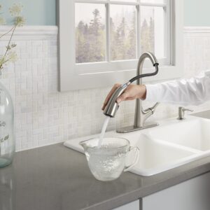 Kohler R77748-SD-VS Malleco Touchless Pull Down Kitchen Sink Faucet with Soap/Lotion Dispenser, Vibrant Stainless