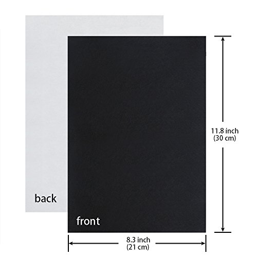 Caydo 6 PCS Craft Black Adhesive Back Felt Sheets 1.6 mm Thick Fabric Sticky Back Sheets, 8.3 by 11.8" (A4 Size), Ideal for Art and Craft Making