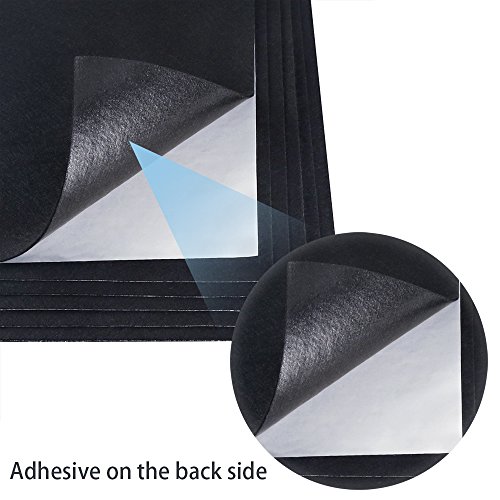 Caydo 6 PCS Craft Black Adhesive Back Felt Sheets 1.6 mm Thick Fabric Sticky Back Sheets, 8.3 by 11.8" (A4 Size), Ideal for Art and Craft Making