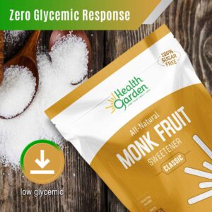 Health Garden Monk Fruit Sweetener, Classic - Non GMO - Gluten Free - Sugar Substitute - Kosher - Keto Friendly (3 lbs)