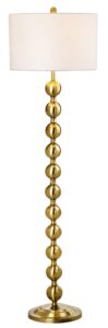 safavieh lighting collection reflections modern farmhouse stacked ball brass 59-inch living room bedroom home office standing floor lamp (led bulb included)