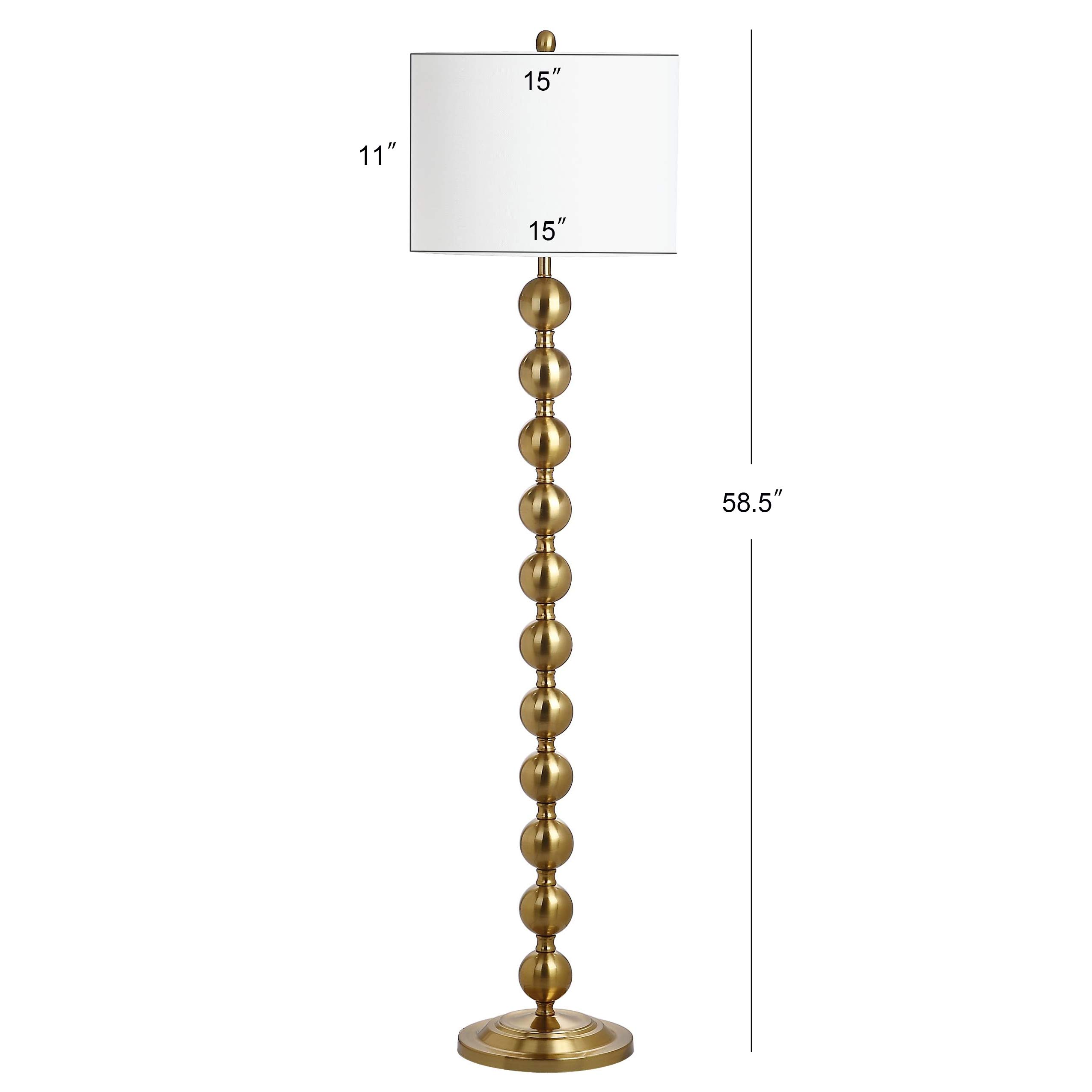 SAFAVIEH Lighting Collection Reflections Modern Farmhouse Stacked Ball Brass 59-inch Living Room Bedroom Home Office Standing Floor Lamp (LED Bulb Included)