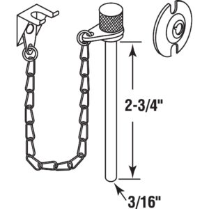 Prime-Line MP4148 Sliding Door Pin Lock with Ring, Black Finish (2 Pack)