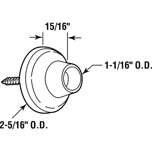 Prime-Line MP4542-1 Door Wall Stop, 2-1/2 In. Diameter, Concave, Polished Brass (Single Pack)