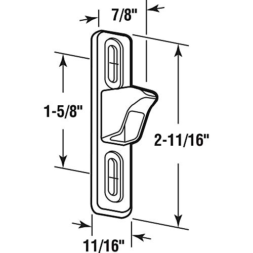 Prime-Line MP2040 Sliding Door Keeper, 3/4 In. Wide, Chrome Plated Diecast (2 Pack)