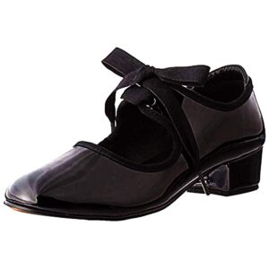 danzcue adult patent flexibale tap shoes, black, 3.5 m