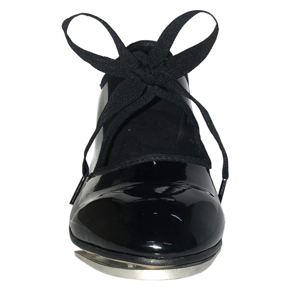 Danzcue Adult Patent Flexibale Tap Shoes, Black, 3.5 M