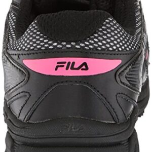 Fila Women's Memory Reckoning 8 Slip Resistant Steel Toe Running Shoe Sr St, Black/Black/KOPK, 8