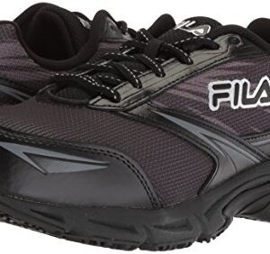 Fila Women's Memory Reckoning 8 Slip Resistant Steel Toe Running Shoe Shoe, Black/Pewter/Metallic Silver, 8 B US