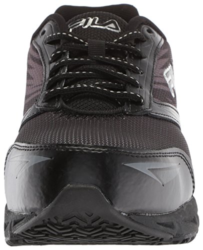 Fila Women's Memory Reckoning 8 Slip Resistant Steel Toe Running Shoe Shoe, Black/Pewter/Metallic Silver, 8 B US