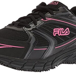 Fila Women's Memory Reckoning 8 Slip Resistant Steel Toe Running Shoe Sr St, Black/Black/KOPK, 10