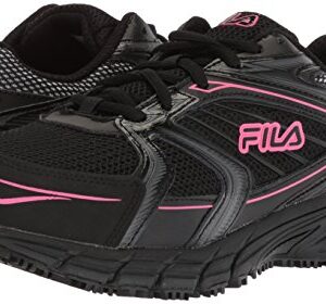 Fila Women's Memory Reckoning 8 Slip Resistant Steel Toe Running Shoe Sr St, Black/Black/KOPK, 10