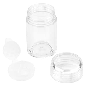 6 Packs Clear Plastic Loose Powder Jar 10 ml Empty Face Powder Case Eyeshow Powder Box Makeup Concealer Powder Sifter Container Cosmetic Powder Sample Pots Bottles