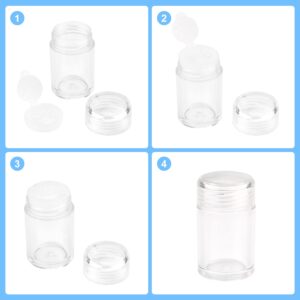 6 Packs Clear Plastic Loose Powder Jar 10 ml Empty Face Powder Case Eyeshow Powder Box Makeup Concealer Powder Sifter Container Cosmetic Powder Sample Pots Bottles