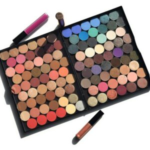 The Adept Palette in Singularity Black - Double Sided Magnetic Empty Palette with Divider, Holds Over 100 Single Round Standard Sized Eyeshadow Pans, Hardshell Case