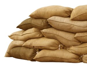 sandbaggy burlap sand bag - size: 14" x 26" - sandbags 50lb weight capacity - for flooding, flood water barrier, tent sandbags, store bags - sand not included (5 bags)