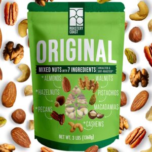 roastery coast - daily nuts healthy mix bulk | 3 lb bulk pouch | nuts snack mix | deluxe assorted snack | nut snacks | daily nuts