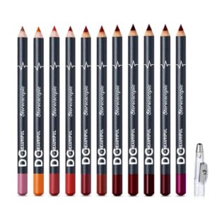 dc-beautiful 12pcs lot set 12 colors lip liner pencil waterproof non-marking matt velvet lipstick pen, professional long lasting lipliner set with sharpener