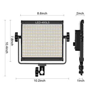 GVM Led Bi-Color Video Lights with APP Function, Variable CCT 2300K-6800K and 10%-100% Brightness with Digital Display for Video Studio Shooting, CRI97+ TLCI97 Led Light Panel +Barndoor