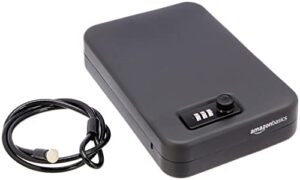 amazon basics portable security case lock box safe, combination lock, large, black